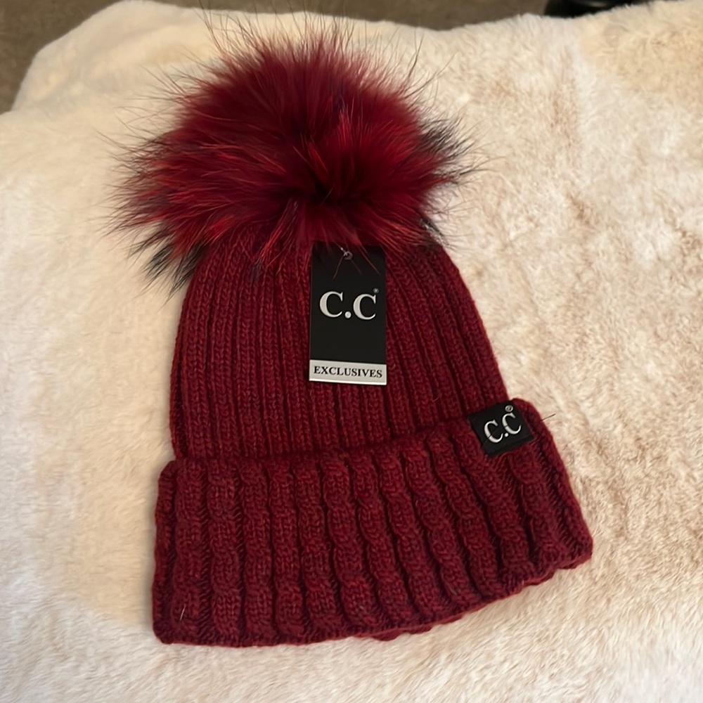 Maroon CC toboggan hat